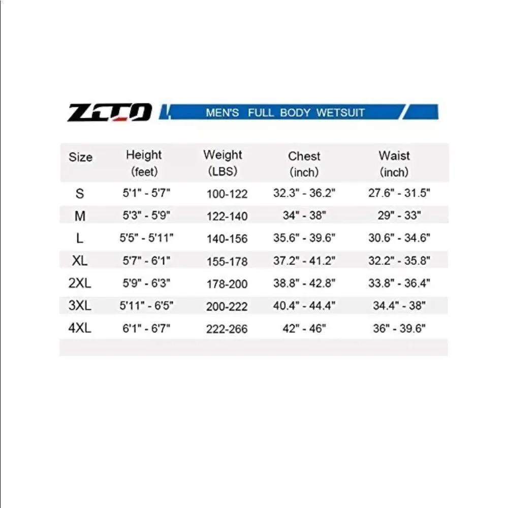 Men’s Full Body Wetsuit 3mm Size XL NWT *READ